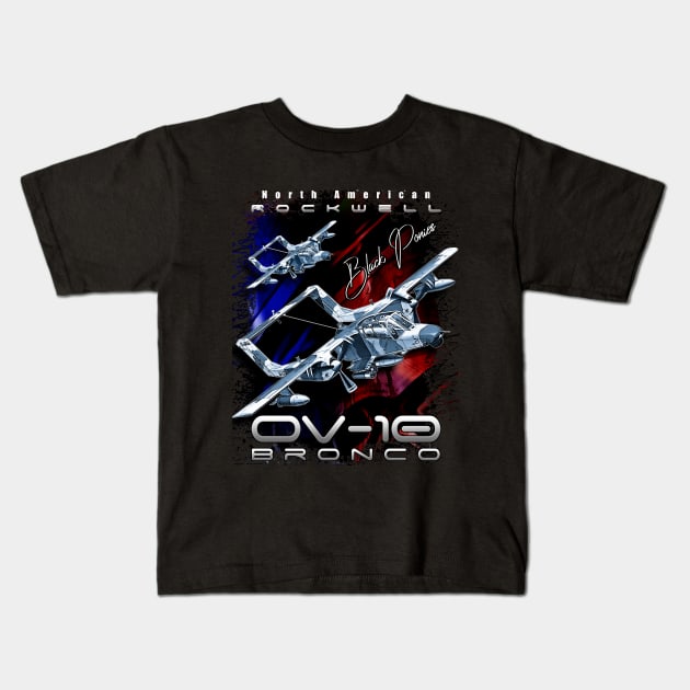 Rockwell OV-10 Bronco Light Attack & Observation Aircraft Kids T-Shirt by aeroloversclothing